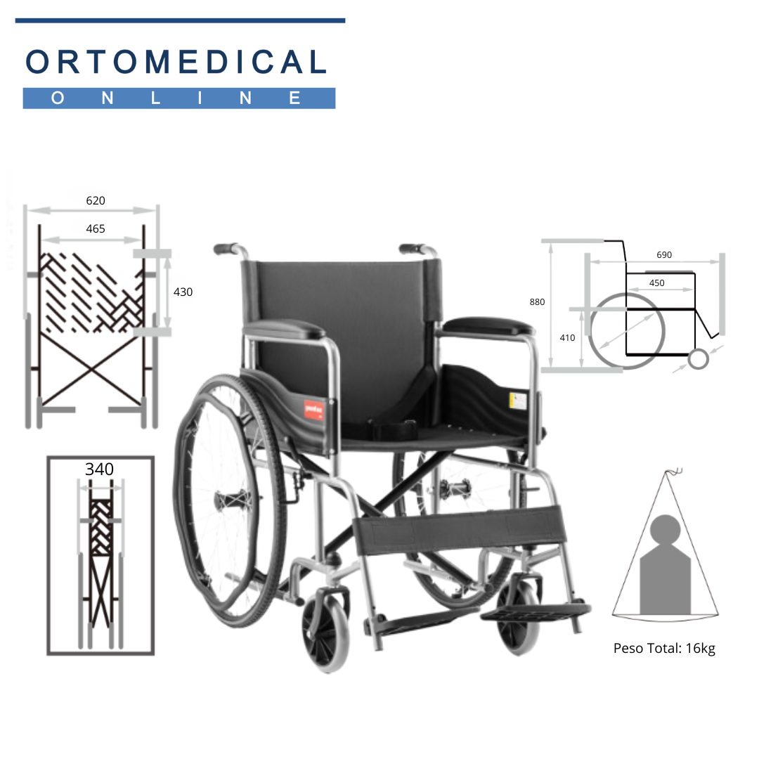 Silla de Ruedas Manual modelo Mobi Air/15.9KG/Acero Ligero/Garantía de 3 años/Carga 100kg[Envío GRATIS]